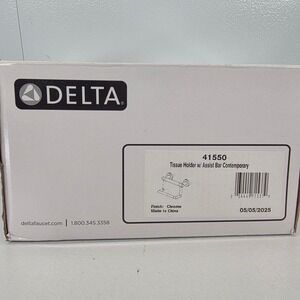 Delta 41550 Tissue Holder with Assist Bar Contemporary Chrome Finish Silver